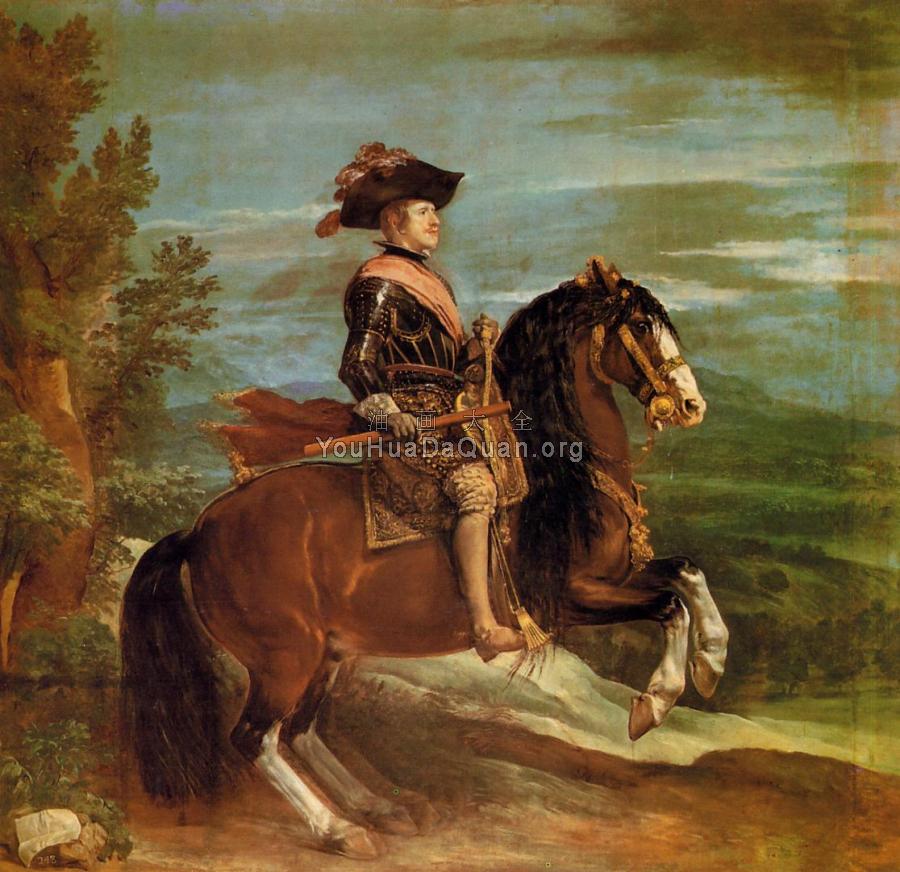 Philip IV on Horseback - 迭戈·罗德里格斯·德·席尔瓦·委拉斯贵支